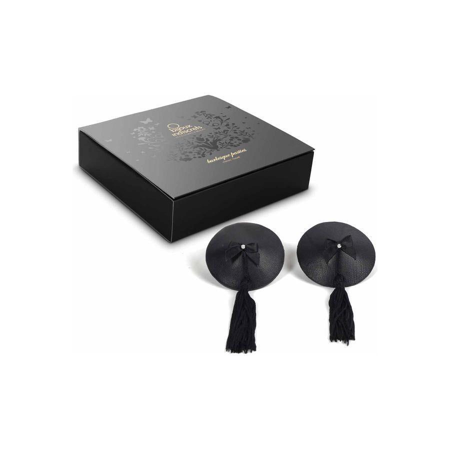 Bijoux Indiscrets Burlesque Nipple Pasties Classic - Sensual Adornments for Alluring Lingerie - Reusable, Seductive Accessories for Enhanced Pleasure - Black - Adult Naughty Store