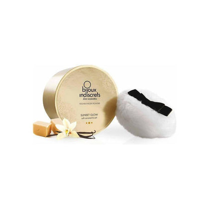 Bijoux Indiscrets Sunset Glow Kissable Body Powder Caramel - Sensual Shimmery Powder for Kissable Skin - Adult Naughty Store