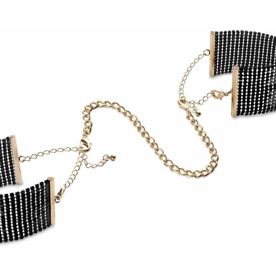 Bijoux Indiscrets Desir Metallique Handcuffs Black - Sensual Pleasure Wrist Restraints for Couples - Adult Naughty Store