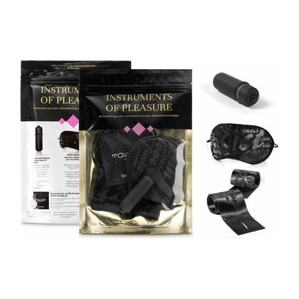 Bijoux Indiscrets Instruments of Pleasure Purple Fetish Kit - Satin Restraints, Eye Mask, Silicone Gel, and Vibrating Bullet - For Intense and Orgasmic Games - Adult Naughty Store
