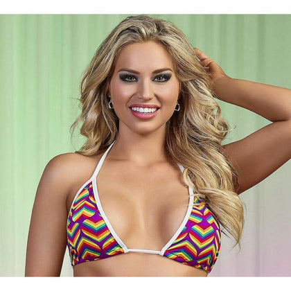 Exposed Pride Triangle Bra Top - Sensual Pride Collection - Model PTB-2021 - Women's Erotic Lingerie - Vibrant Rainbow - Unleash Your Passion and Celebrate Diversity! - Adult Naughty Store