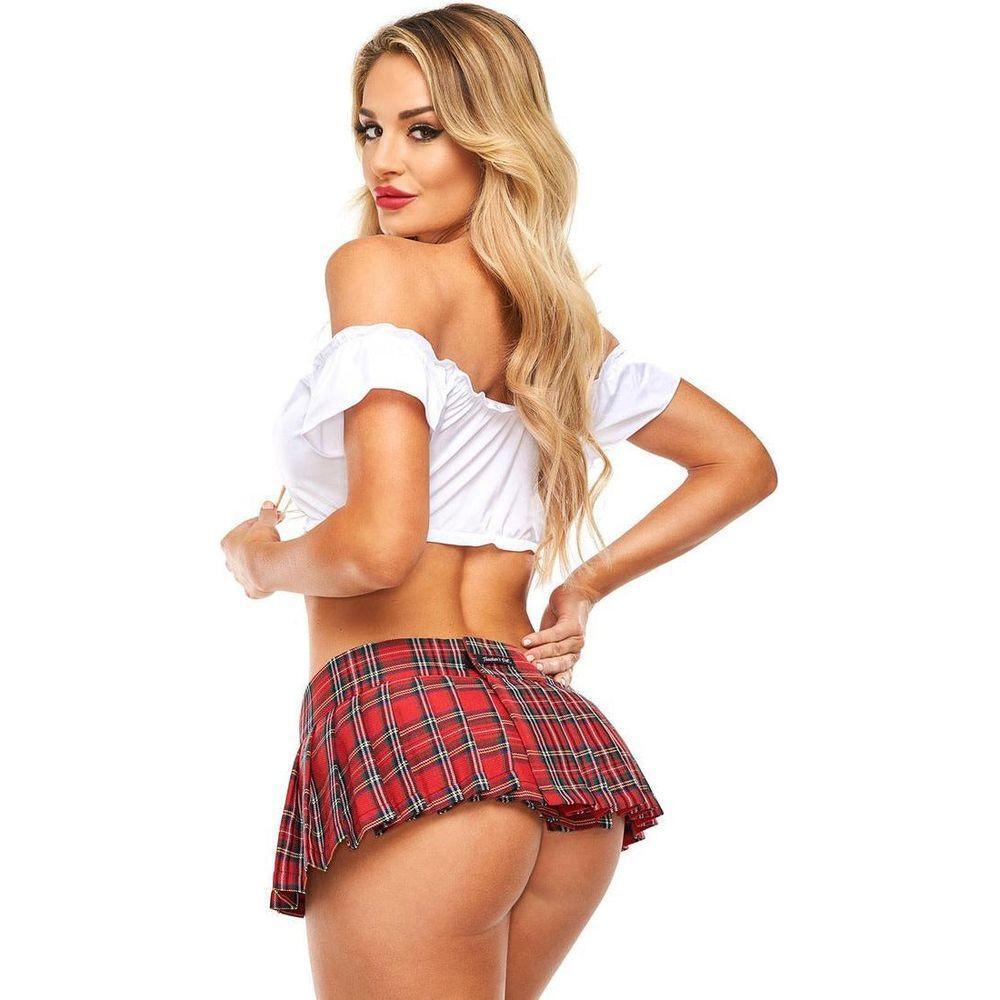 Delightful Pleasures - Adult Naughty Store Sexy School Girl Tie Top White - Adult Naughty Store