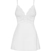 Introducing the Sensual Elegance Classic Babydoll and Thong Set - Model SED-101, for Women, Exquisite Pleasure, in White - Adult Naughty Store