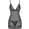 Adult Naughty Store: Tempting Black Mesh and Lace Chemise And Thong Set - Sensual Lingerie for Women - Adult Naughty Store