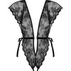 Introducing the Sensual Pleasures Lace Teddy - Exquisite Floral Motif, Alluring Design, Ultimate Seduction in Black - Adult Naughty Store