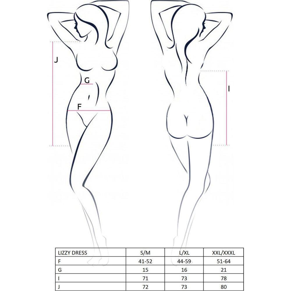 Lizzy Dress Black - Sensual Lace-Up Wet Look Dress for Women, Model L/XL, Black Color - Adult Naughty Store