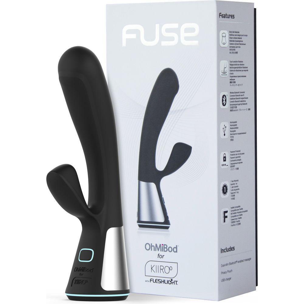 OhMiBod Fuse Interactive Dual Stimulation Vibrator - Model FSD-001 - For Couples - Clitoral and G-Spot Pleasure - Deep Purple - Adult Naughty Store