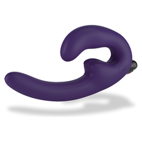 Fun Factory Sharevibe Wearable Double Dildo - Silicone Strap-On Vibrator for Couples - Model SV-500 - Unisex - Intimate Pleasure - Midnight Black - Adult Naughty Store