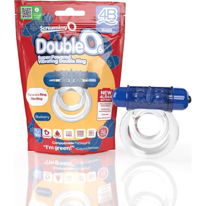 Screaming O Blueberry 4B DoubleO 6 Vibrating Cock Ring - Unisex Vibrating C-Ring for Intense Pleasure - Adult Naughty Store