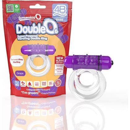 Screaming O 4B DoubleO 6 Vibrating Ring - 5 Speeds & 1 Pulse - Unisex Cock Ring - Grape - Adult Naughty Store