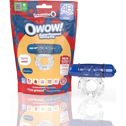 Screaming O Owow 4B Blueberry Vibrating Cock Ring - 5 Speeds & 1 Pulse Pattern - Unisex - Clitoral Stimulation - Child-Safe - Adult Naughty Store