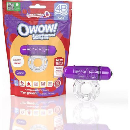 Screaming O 4B Owow Vibrating Cock Ring for Unisex Genital Pleasure in Grape - Child Safe & Eco-Friendly - Adult Naughty Store