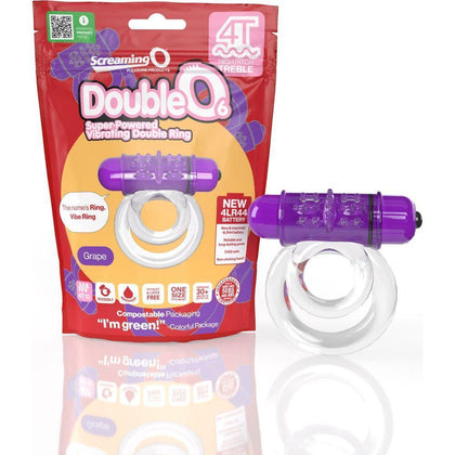 Screaming O 4T DoubleO 6 Vibrating Cock Ring - Grape: High-Tech Pleasure Enhancer for All Genders - Adult Naughty Store