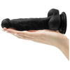 PALOQUETH Realistic Ultra-Soft Dildo For Beginners With Flared Suction Cup Base For Hands-Free Play, Flexible Dildo With Curved Shaft And Balls For Vaginal G-Spot And Anal Play Black 6.7 Inch