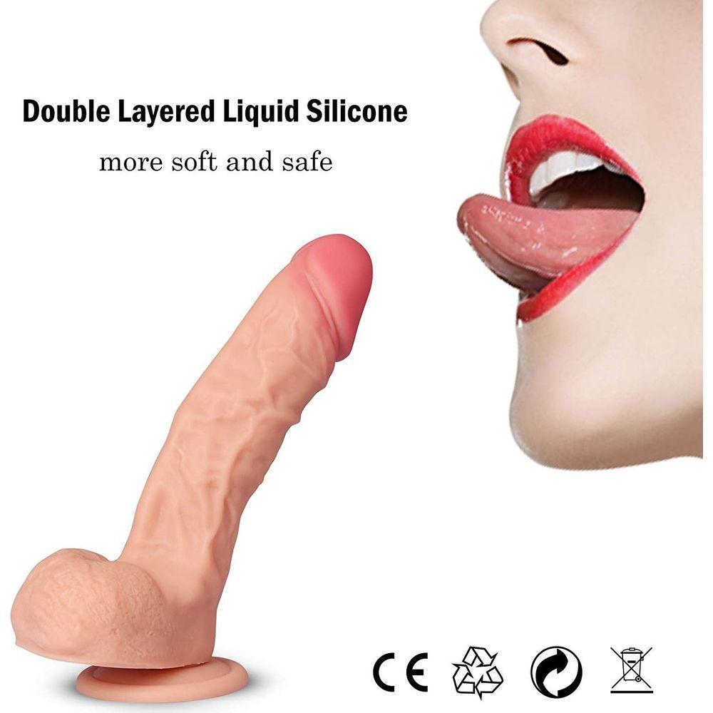 Realistic dildo for Hands-free Play, 8 inch Men's Penis Cock Dong Anal Adult Sex Toys