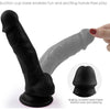 PALOQUETH Realistic Ultra-Soft Dildo For Beginners With Flared Suction Cup Base For Hands-Free Play, Flexible Dildo With Curved Shaft And Balls For Vaginal G-Spot And Anal Play Black 6.7 Inch