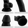 PALOQUETH Realistic Ultra-Soft Dildo For Beginners With Flared Suction Cup Base For Hands-Free Play, Flexible Dildo With Curved Shaft And Balls For Vaginal G-Spot And Anal Play Black 6.7 Inch