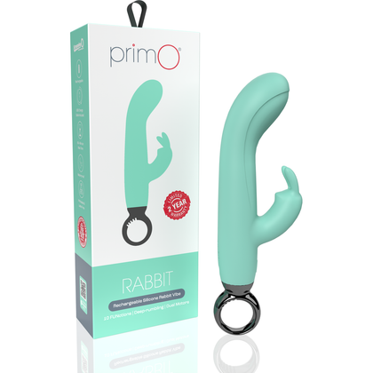 Screaming O PrimO Rabbit Rechargeable Vibrator - PrimO® Rabbit Kiwi, Unisex, Dual Stimulation, Green - Adult Naughty Store