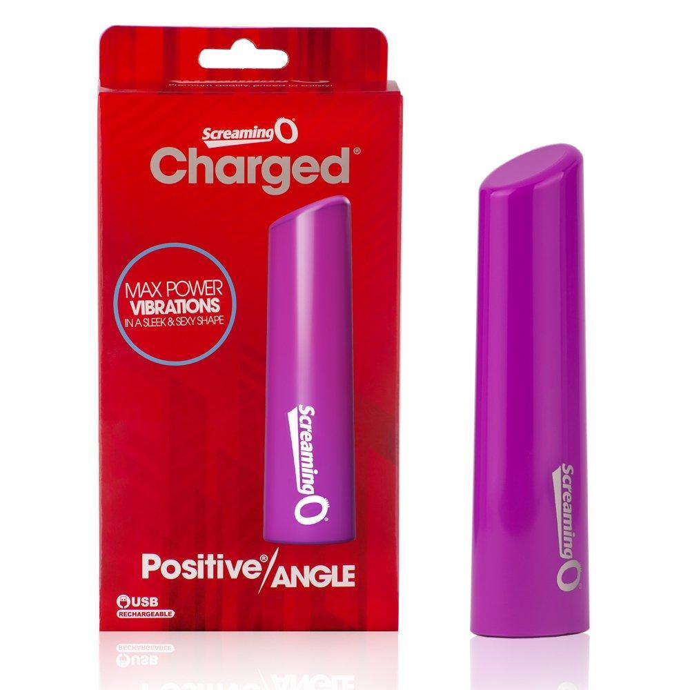 Charged Positive Angle Vibe Rechargeable Vibrator - Purple:Objectifying Passion for All Genders - Adult Naughty Store