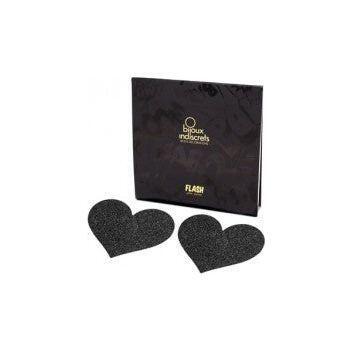 Indulgence by Bijoux Indiscrets Flash Heart Nipple Pasties - Sensual Adornment for Alluring Seduction - Women's Intimate Pleasure - Reusable - Red - Adult Naughty Store