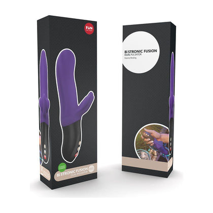 Fun Factory Bi Stronic Fusion Vibrator - Dual Action Thrusting and Vibrating Sex Toy for Women - Intense Pleasure and Sensation - Model BF-5001 - Deep Purple - Adult Naughty Store