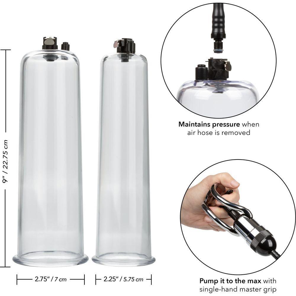 Calextics Optimum Series Maximum Results Penis Pump Set - Powerful Girth and Length Enhancement for Men - Model XYZ123 - Intense Pleasure for Intimate Moments - Black - Adult Naughty Store