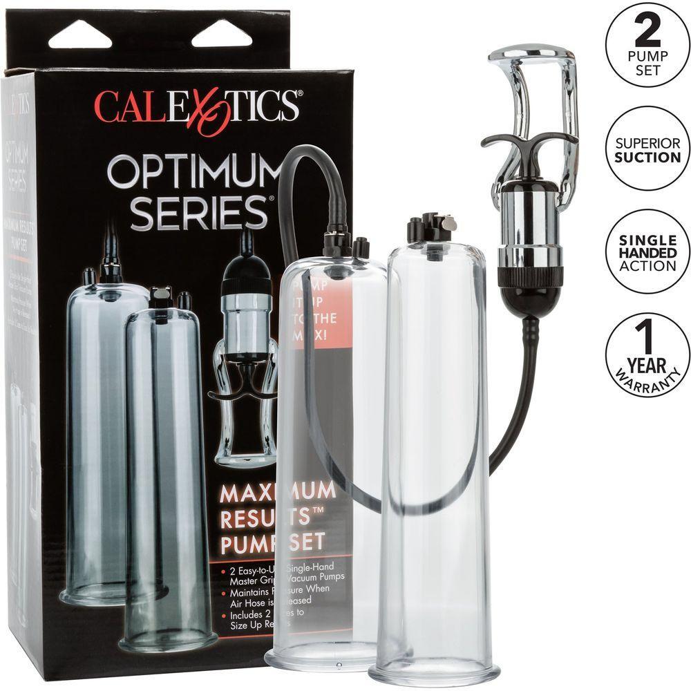 Calextics Optimum Series Maximum Results Penis Pump Set - Powerful Girth and Length Enhancement for Men - Model XYZ123 - Intense Pleasure for Intimate Moments - Black - Adult Naughty Store