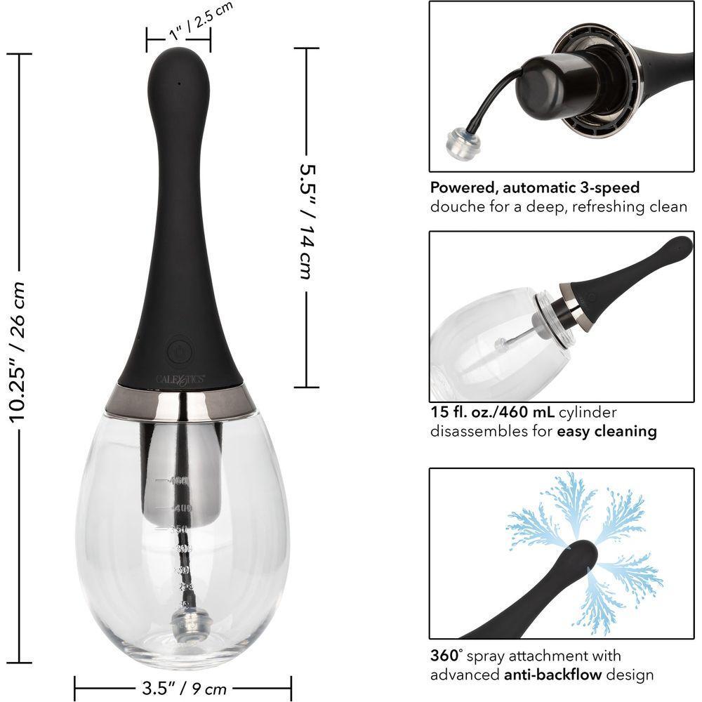 Introducing the CalExtics Executive Rechargeable Auto Douche - The Ultimate Deep Cleansing System for Intimate Hygiene and Pleasure - Adult Naughty Store