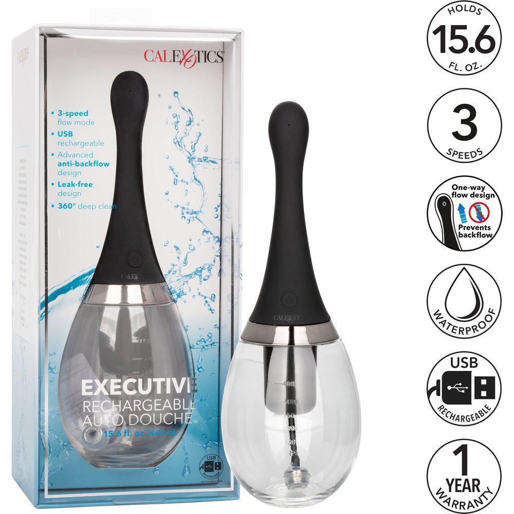 Introducing the CalExtics Executive Rechargeable Auto Douche - The Ultimate Deep Cleansing System for Intimate Hygiene and Pleasure - Adult Naughty Store