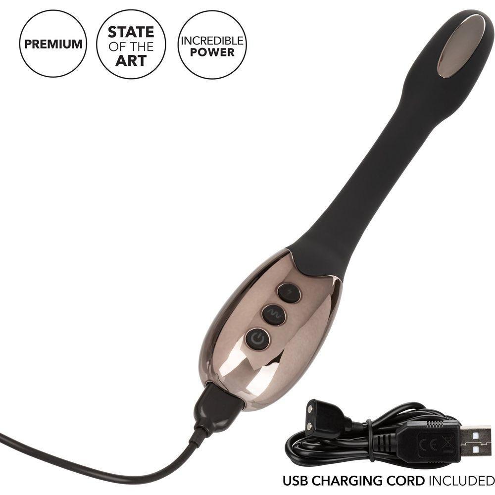 Calextics Volt Electro-Spark Flex Wand Vibrator - Model VEW-001 - Unisex Pleasure Toy for Electrifying Stimulation - Sleek Black - Adult Naughty Store
