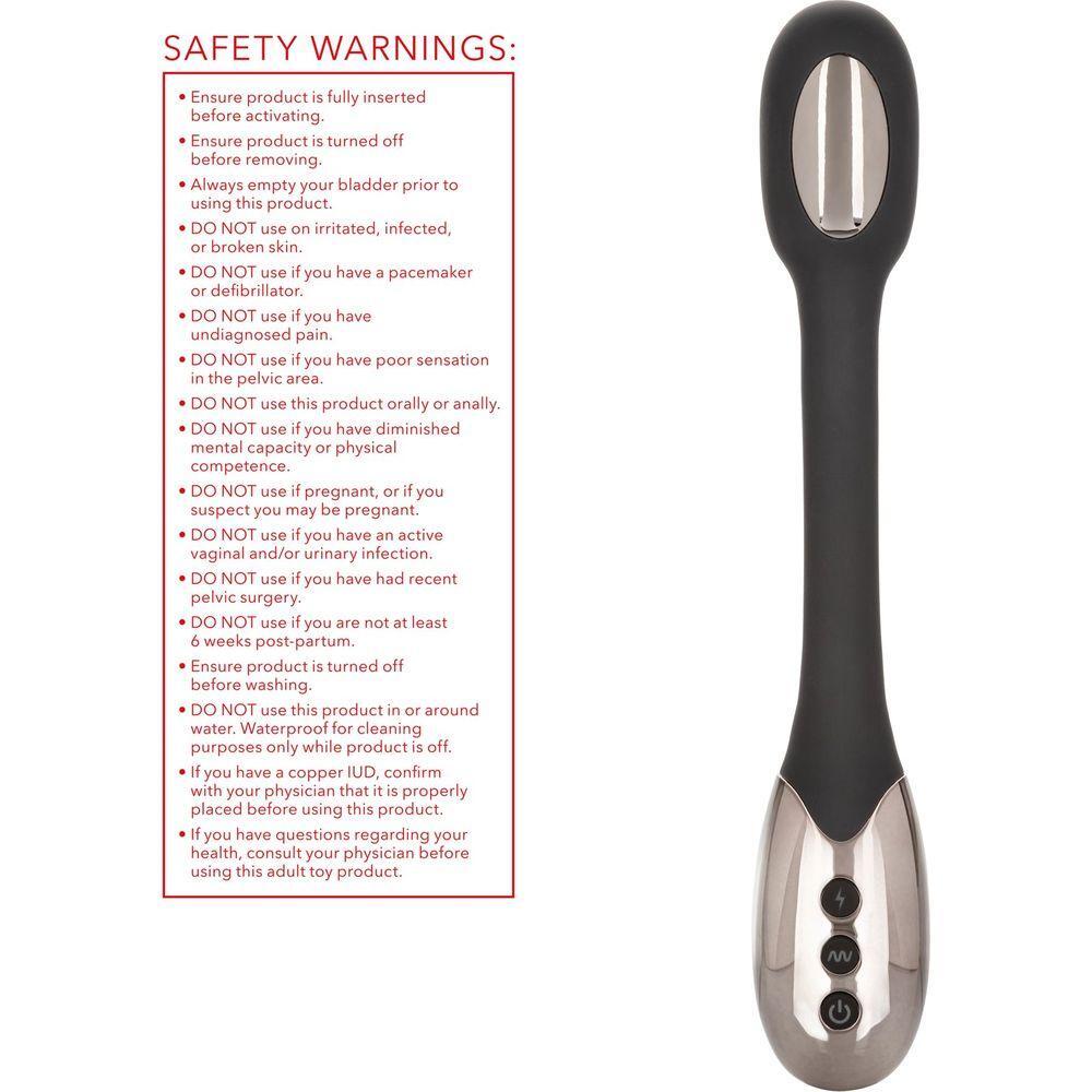 Volt Electro-Charge Wand Vibrator by Calextics - Powerful Electro-Stimulation Massager for Intense Pleasure - Model VEW-500 - Unisex - Full-Body Stimulation - Sleek Black - Adult Naughty Store