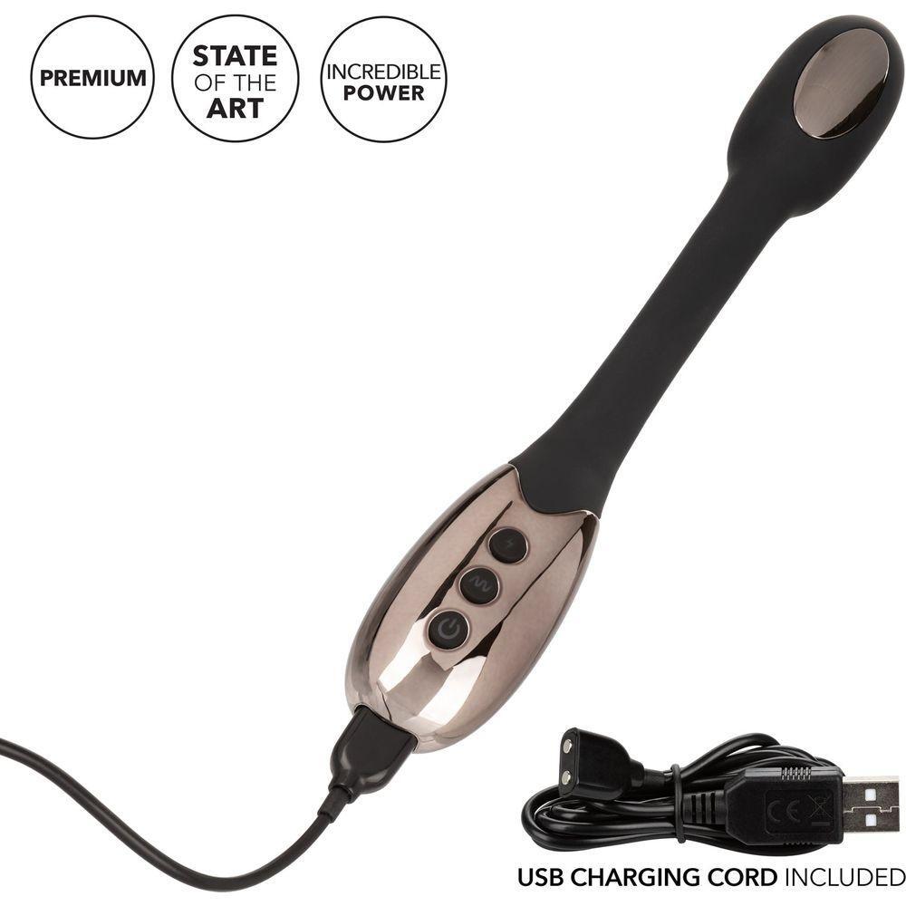 Volt Electro-Charge Wand Vibrator by Calextics - Powerful Electro-Stimulation Massager for Intense Pleasure - Model VEW-500 - Unisex - Full-Body Stimulation - Sleek Black - Adult Naughty Store
