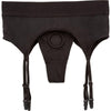 Caletics Boundless Thong with Garter Dildo Harness - Model X1 | Unisex - Pleasure for All Areas | Sensual Black - Adult Naughty Store