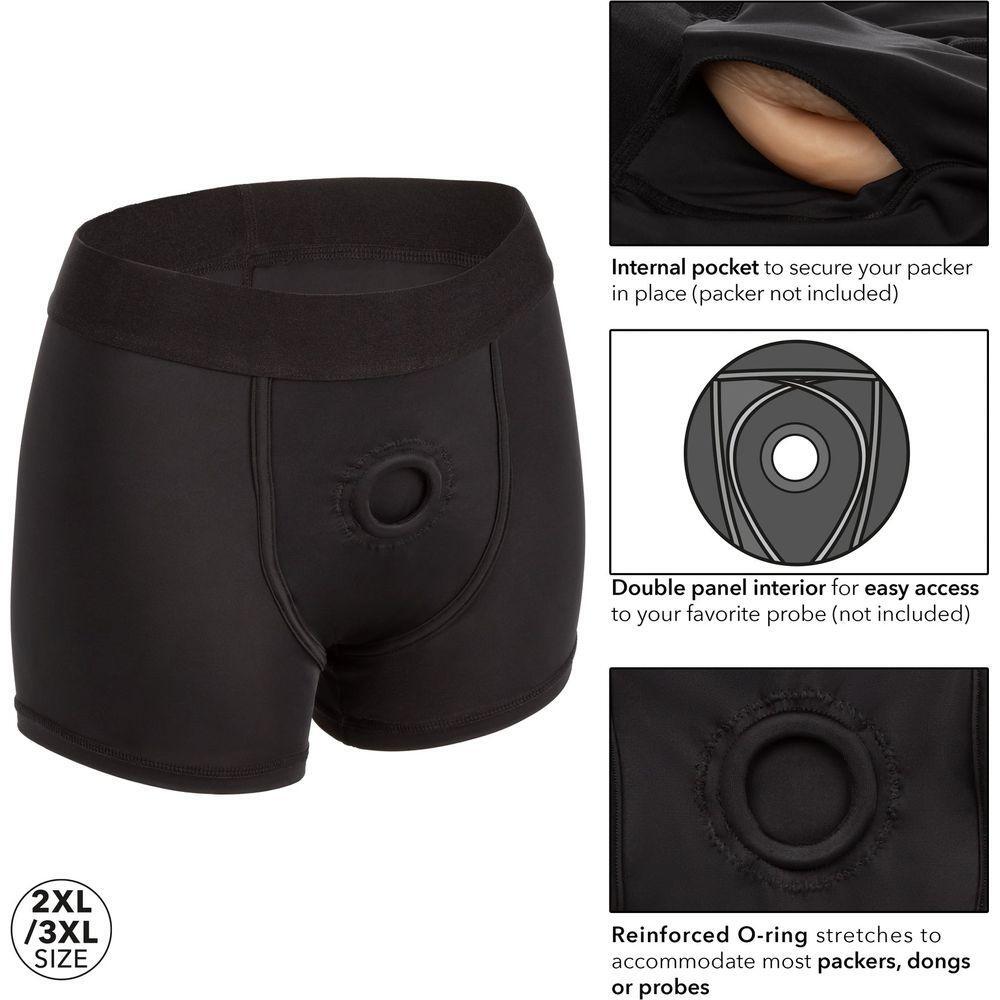 CalExtics Boundless Boxer Brief Dildo Harness - Model BHB-5000 - Unisex - Pleasure for Anywhere - Black - Adult Naughty Store