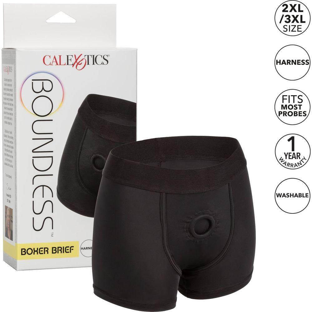 CalExtics Boundless Boxer Brief Dildo Harness - Model BHB-5000 - Unisex - Pleasure for Anywhere - Black - Adult Naughty Store