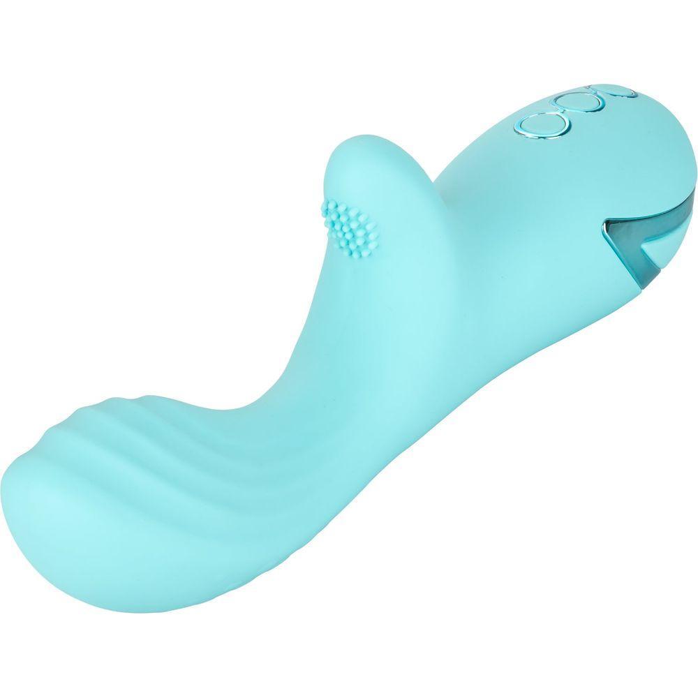 CalExtics Rabbit California Dreaming Catalina Climaxer Vibrator - Intense Pleasure for Women - Dual Stimulation - 10 Vibration Functions - 3 Rotation Speeds - Waterproof - Teal - Adult Naughty Store