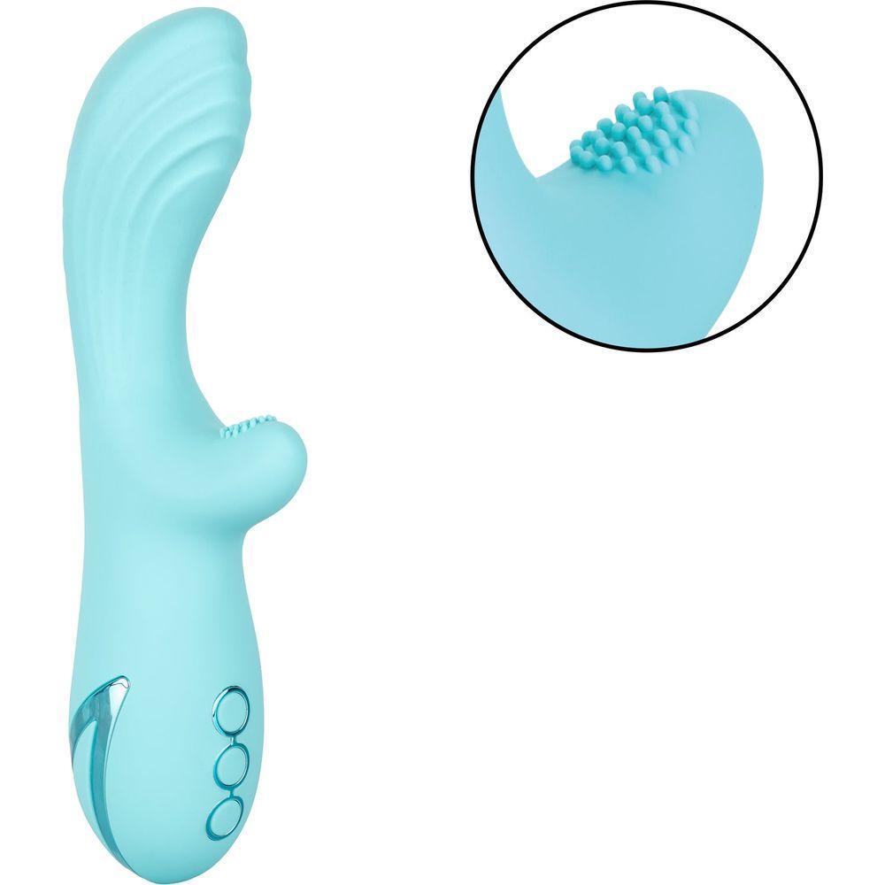 CalExtics Rabbit California Dreaming Catalina Climaxer Vibrator - Intense Pleasure for Women - Dual Stimulation - 10 Vibration Functions - 3 Rotation Speeds - Waterproof - Teal - Adult Naughty Store