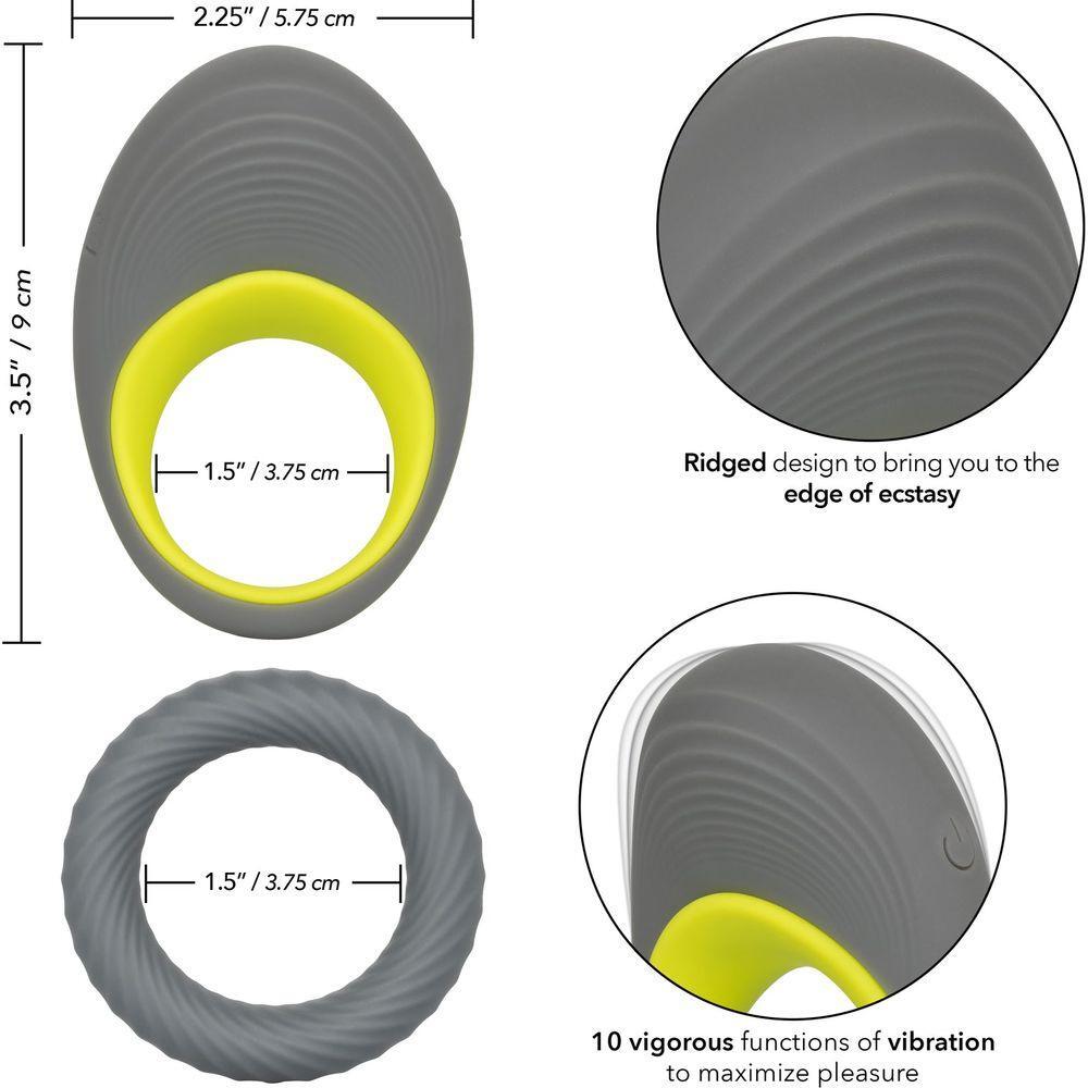 Calexotics Link Up Edge Male Cock Ring - Powerful Vibrating Dual Stimulator for Enhanced Pleasure and Intimate Connection - Model XJ-9000 - For Men - Intense Pleasure for Him and Her - Teasin - Adult Naughty Store