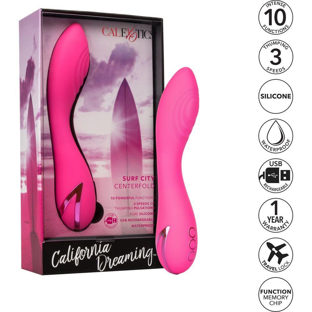 CalExtics California Dreaming Surf City Centerfold G-Spot Vibrator - Intense Pleasure for Women - Deep Thumping Sensations - Model CDS-2001 - Turquoise - Adult Naughty Store
