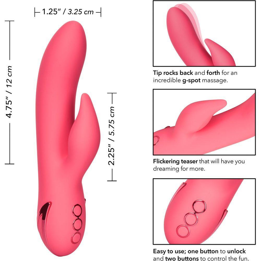 Calextics Rabbit California Dreaming San Francisco Sweetheart Vibrator - 10 Functions, G-Spot Massager, Waterproof, Pink - Adult Naughty Store