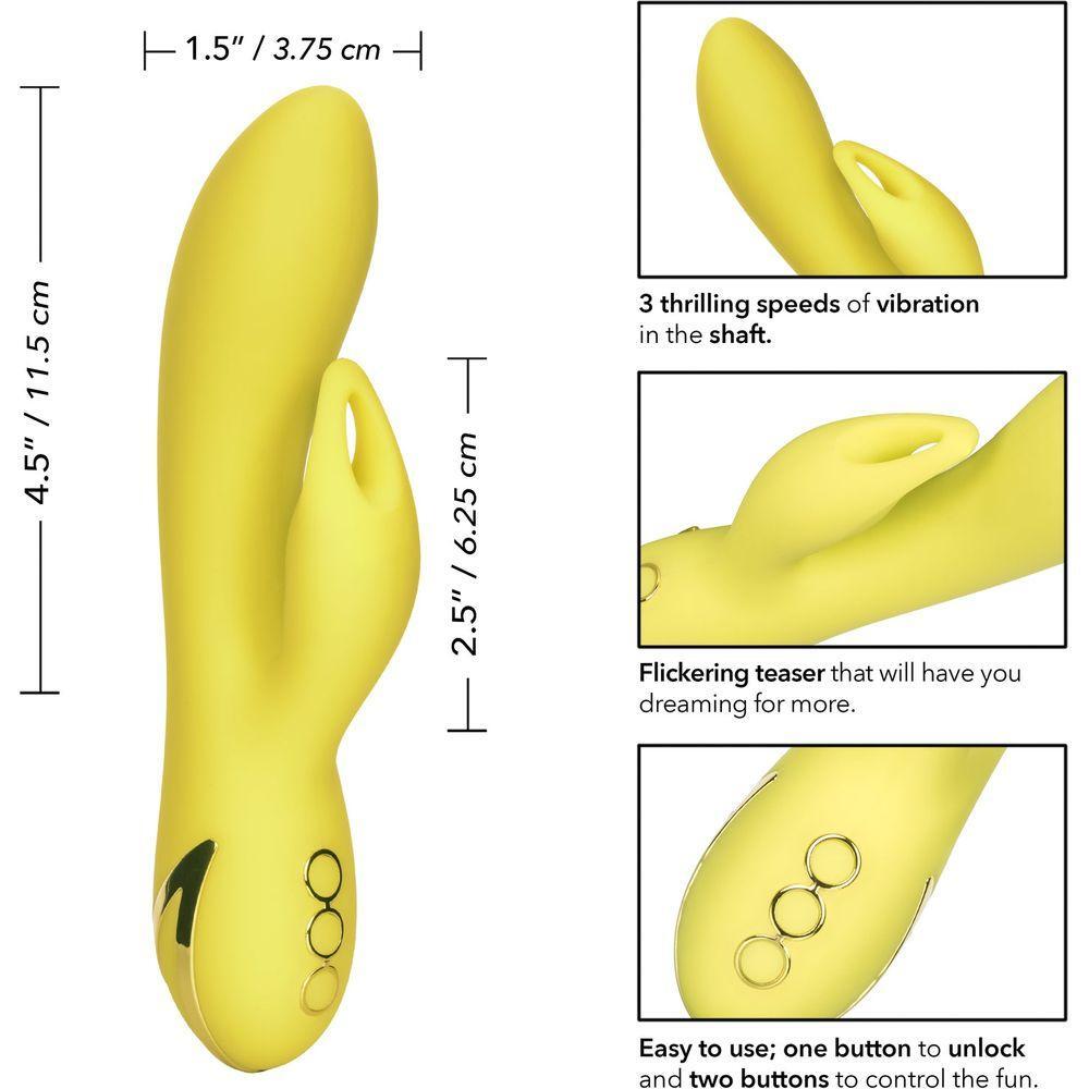 CalExtics Rabbit California Dreaming Venice Vixen Vibrator - Dual Action Massager for Women - Model VV-10 - Intense Pleasure for Clitoral and G-Spot Stimulation - Aqua Blue - Adult Naughty Store