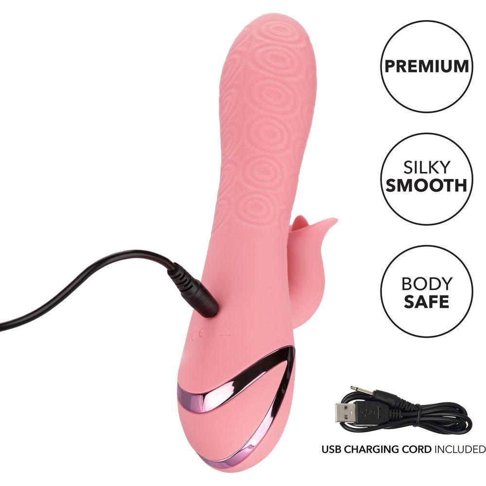 CalExtics Rabbit California Dreaming Pasadena Player Vibrator - Intense Pleasure for Her, G-Spot Stimulation, 10 Vibration Functions, 3 Rotation Speeds, Tongue-Like Teaser, Luxurious Silicone - Adult Naughty Store