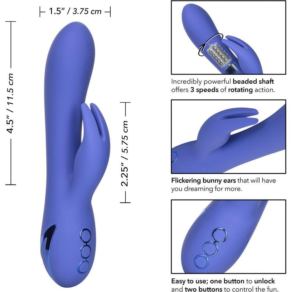 CalExtics Rabbit California Dreaming Beverly Hills Bunny Vibrator - Ultimate Pleasure for Women - Dual Stimulation - 10 Vibration Functions - 3 Shaft Rotation Functions - Waterproof - Pink - Adult Naughty Store