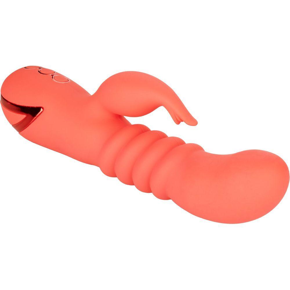 CalExtics Rabbit California Dreaming Orange County Cutie Vibrator - Multi-Function G-Spot Stimulation Toy for Women - Model CDR-OC-001 - Orange - Adult Naughty Store