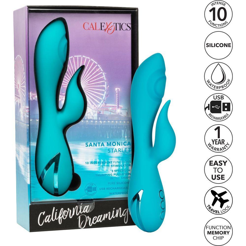 California Dreaming Santa Monica Starlet Vibrator - Intense Thumping Stimulation for Her in Sultry Pink - Adult Naughty Store