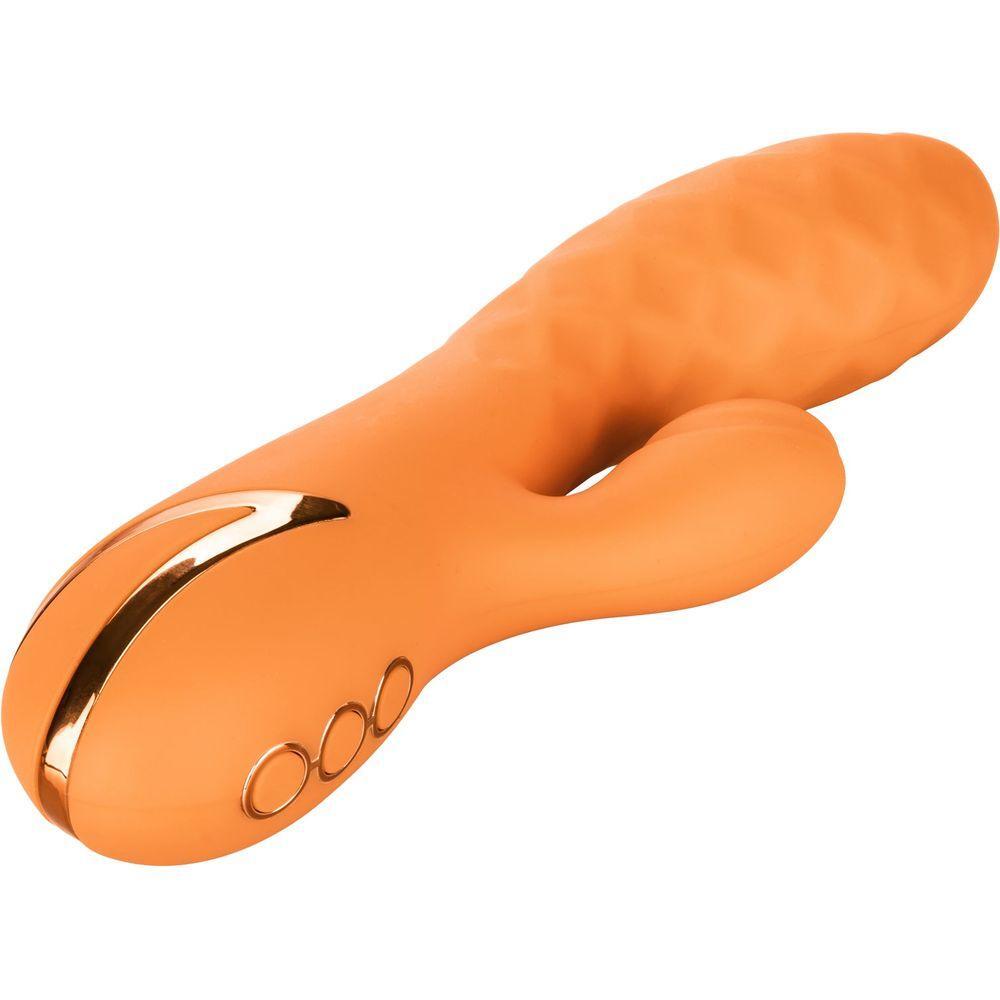 CalExtics Rabbit California Dreaming Newport Beach Babe Vibrator - Intense Pleasure for Her, Thumping Teaser, 10 Functions, 3 Speeds, Sensually Textured Shaft, Ocean Blue - Adult Naughty Store
