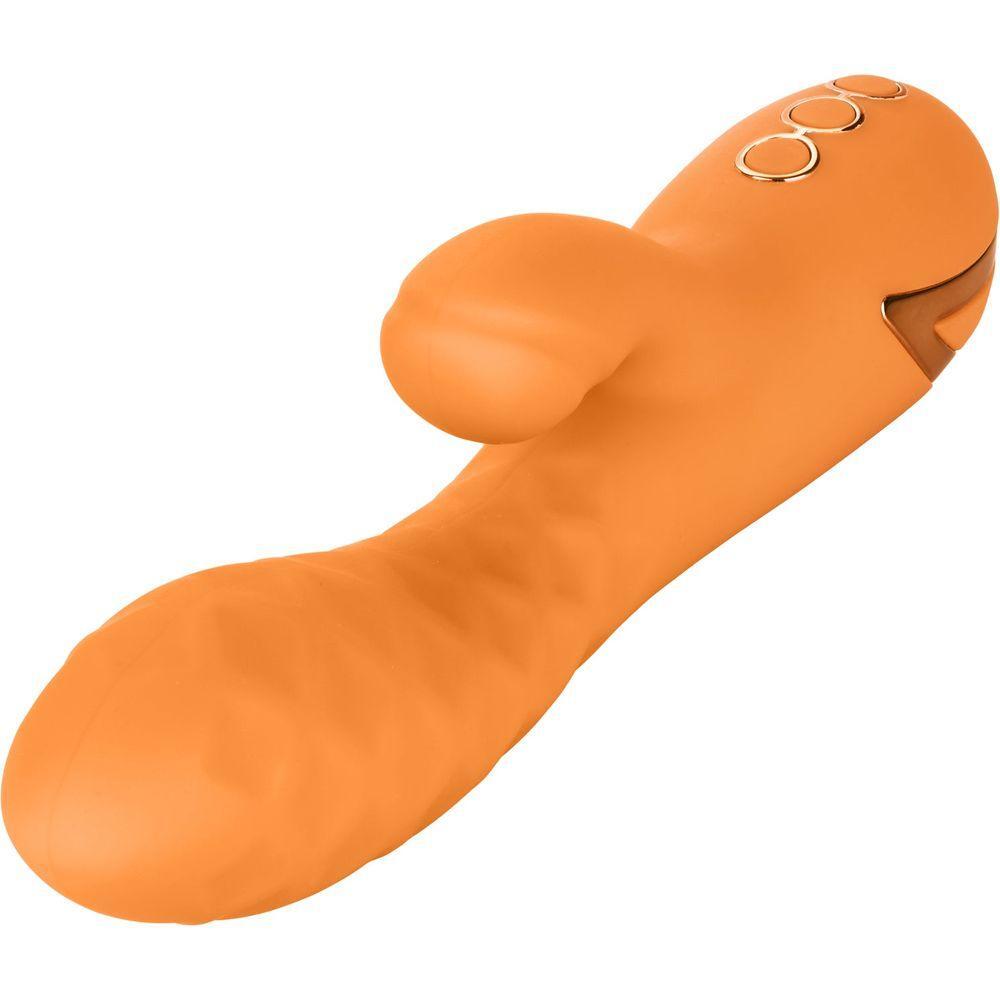 CalExtics Rabbit California Dreaming Newport Beach Babe Vibrator - Intense Pleasure for Her, Thumping Teaser, 10 Functions, 3 Speeds, Sensually Textured Shaft, Ocean Blue - Adult Naughty Store