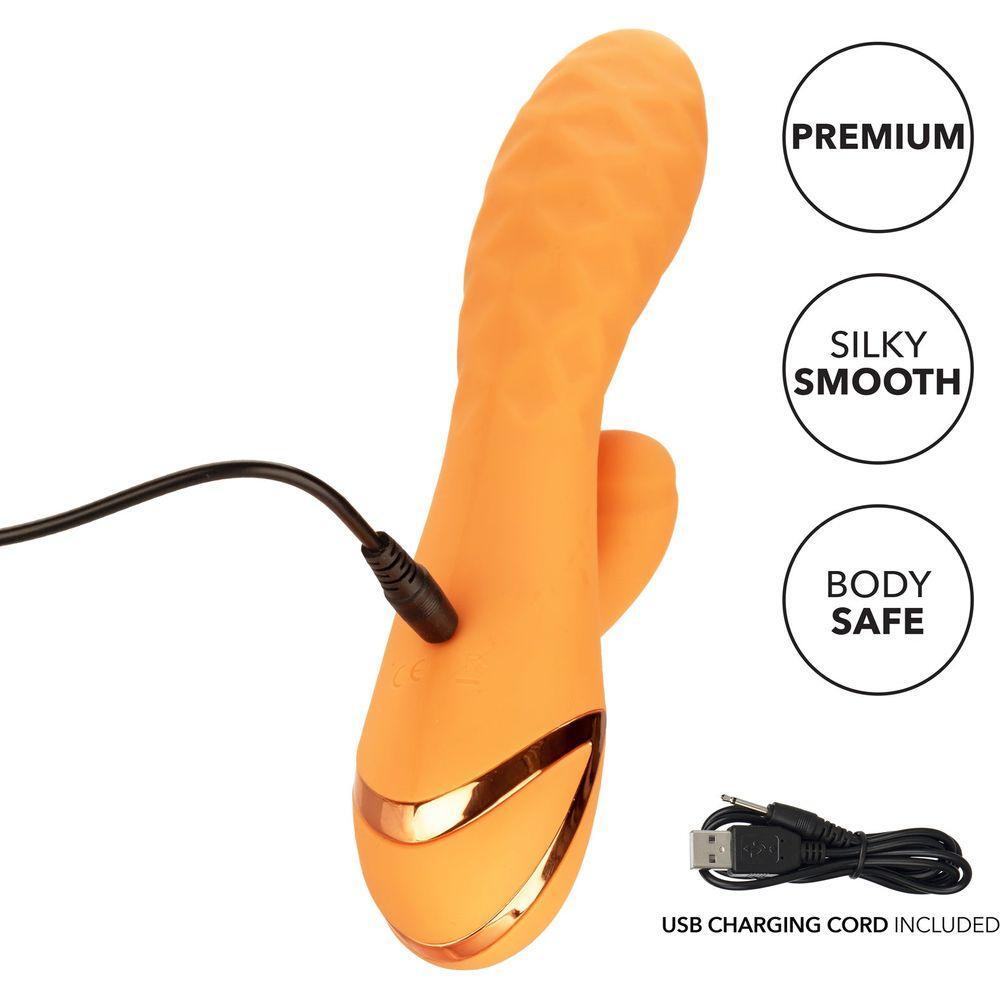 CalExtics Rabbit California Dreaming Newport Beach Babe Vibrator - Intense Pleasure for Her, Thumping Teaser, 10 Functions, 3 Speeds, Sensually Textured Shaft, Ocean Blue - Adult Naughty Store