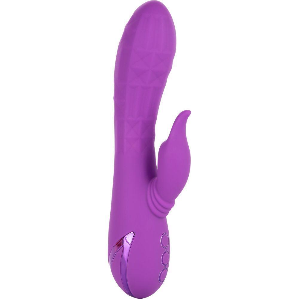 CalExtics Rabbit California Dreaming Valley Vamp Vibrator - Dual Action Pleasure Toy for Women - Swinging Teaser, Rhythmic Stimulation - 3 Speeds - Deep Purple - Adult Naughty Store