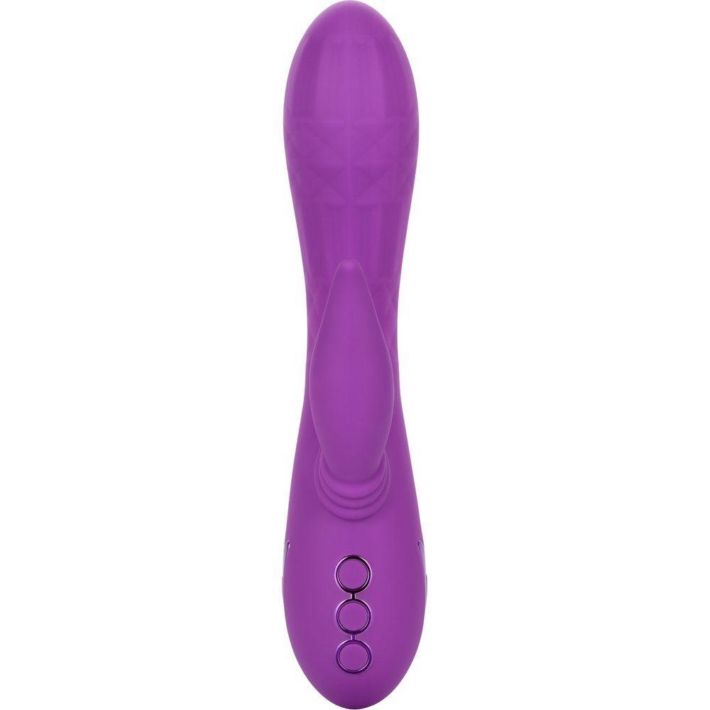 CalExtics Rabbit California Dreaming Valley Vamp Vibrator - Dual Action Pleasure Toy for Women - Swinging Teaser, Rhythmic Stimulation - 3 Speeds - Deep Purple - Adult Naughty Store